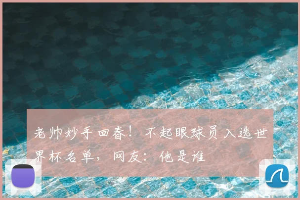 老帅妙手回春！不起眼球员入选世界杯名单，网友：他是谁